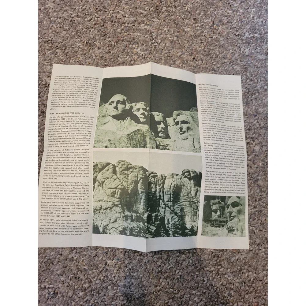 Vtg 1960s Mount Rushmore‎ Ephemera Brochure Travel Guide Souvenir